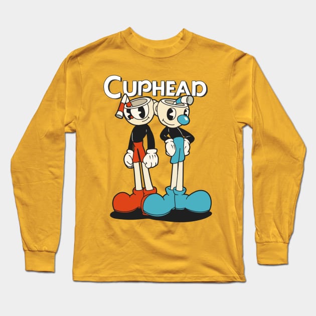 Cuphead and Mugman Long Sleeve T-Shirt by TeeDraw